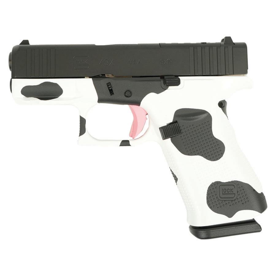 Glock 43X "Cow" Hydro Dipped Handgun 9mm Luger 10rd Magazines(2) 3.4" Barrel Accessory Rail USA Made