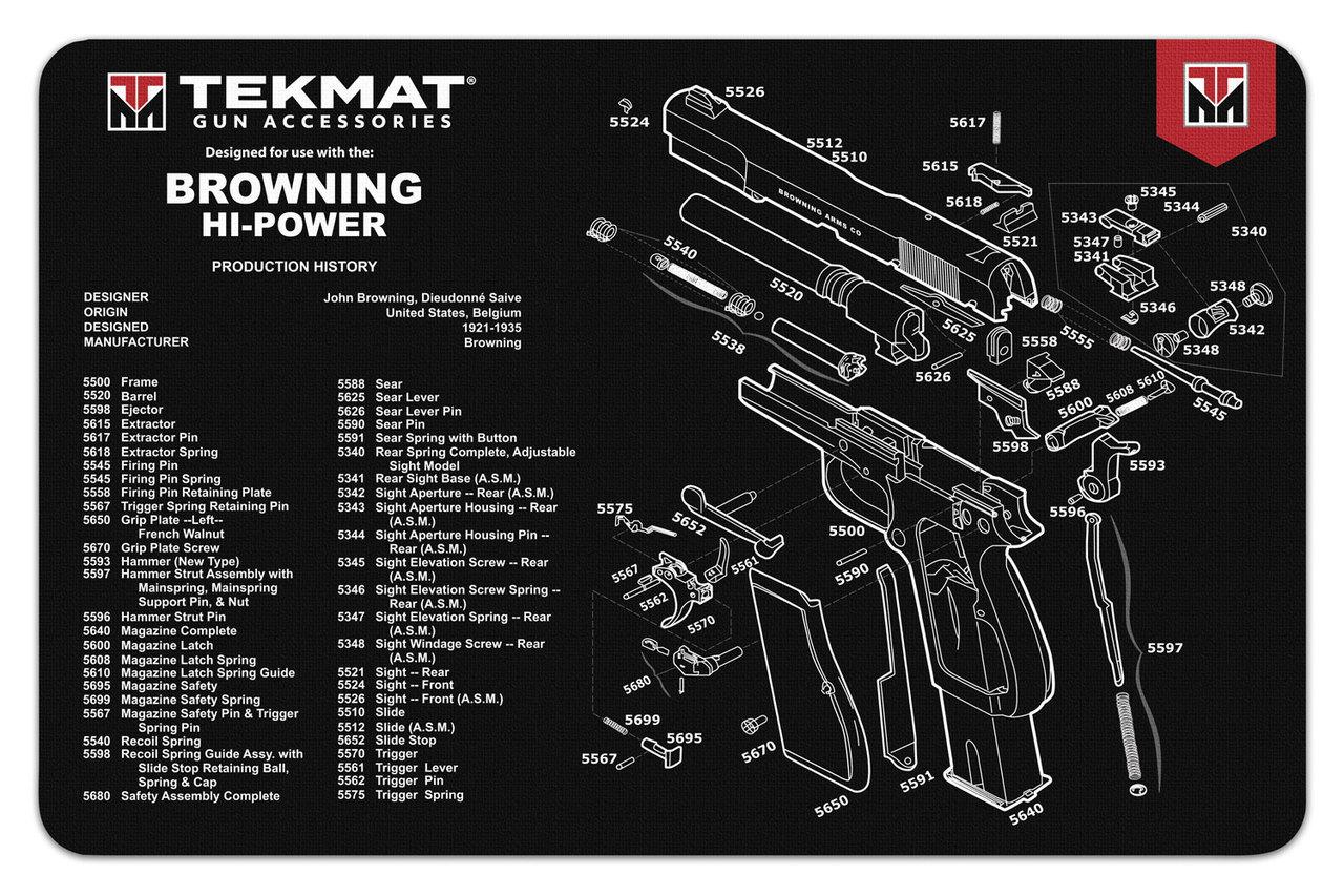 TekMat 11x17 Gun Cleaning Mat- Browning Hi Power-img-1