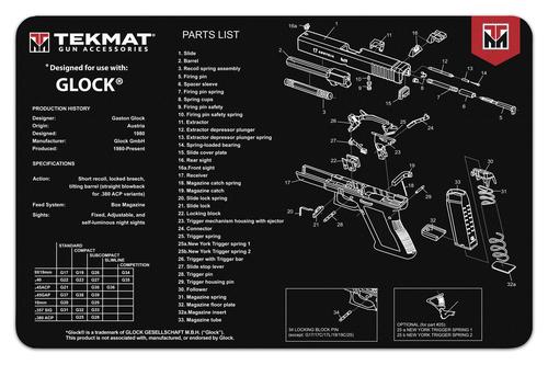 TekMat TEKR17GLOCK Original Cleaning Mat 11" x 17" with Glock Parts Diagram-img-0