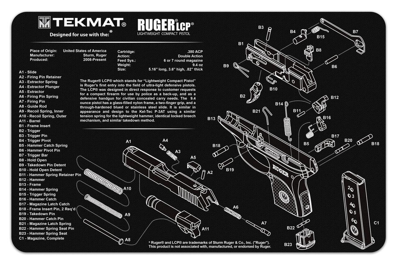 TekMat 11x17 Gun Cleaning Mat- Ruger LCP-img-1