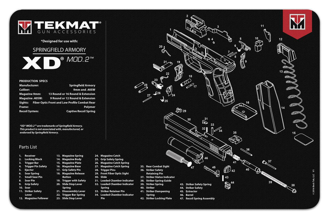TekMat 11x17 Gun Cleaning Mat- Springfield Armory XD-img-0