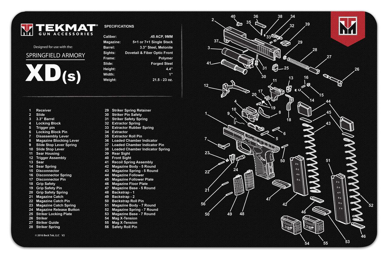 TekMat 11x17 Gun Cleaning Mat- Springfield Armory XD-S-img-1