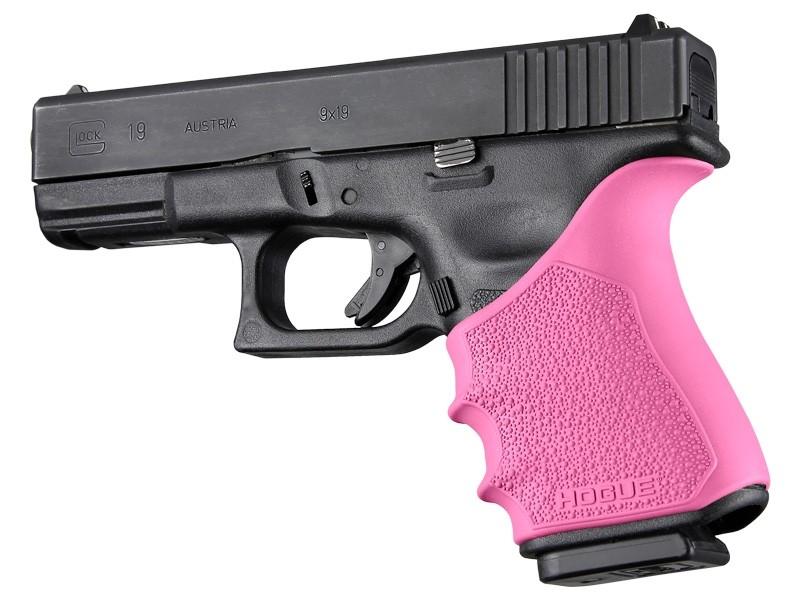Hogue HandAll Beavertail Grip Sleeve Glock 19 23 32 38 Gen 3-4 Pink-img-1