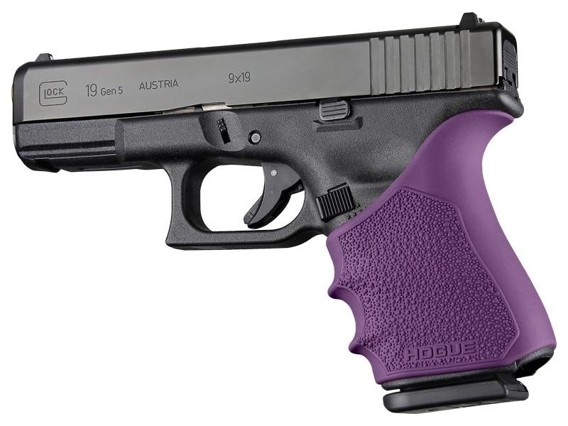 Hogue HandAll Beavertail Grip Sleeve Glock 19 23 32 38 Gen 1-2-5 Purple-img-1