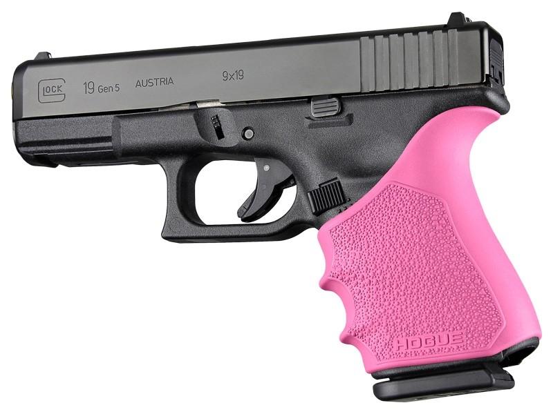 Hogue HandAll Beavertail Grip Sleeve Glock 19 23 32 38 Gen 1-2-5 Pink-img-1