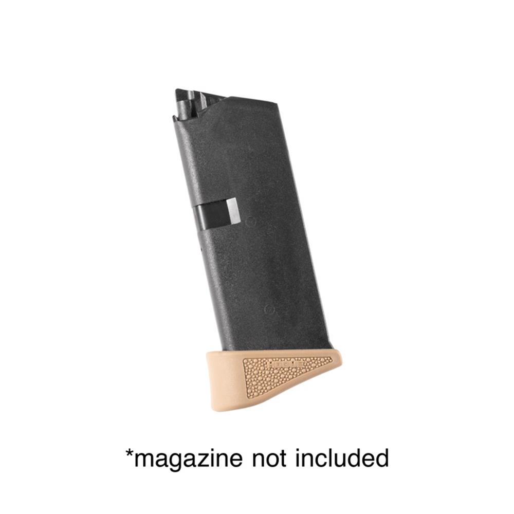 Hogue Overmolded Rubber Grip Extension Base Pad for Glock 43 6/rd Magazines FDE