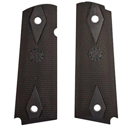 Hogue Colt Government Grips .45 1911 Rubber Panels Checkered with Diamonds-img-1