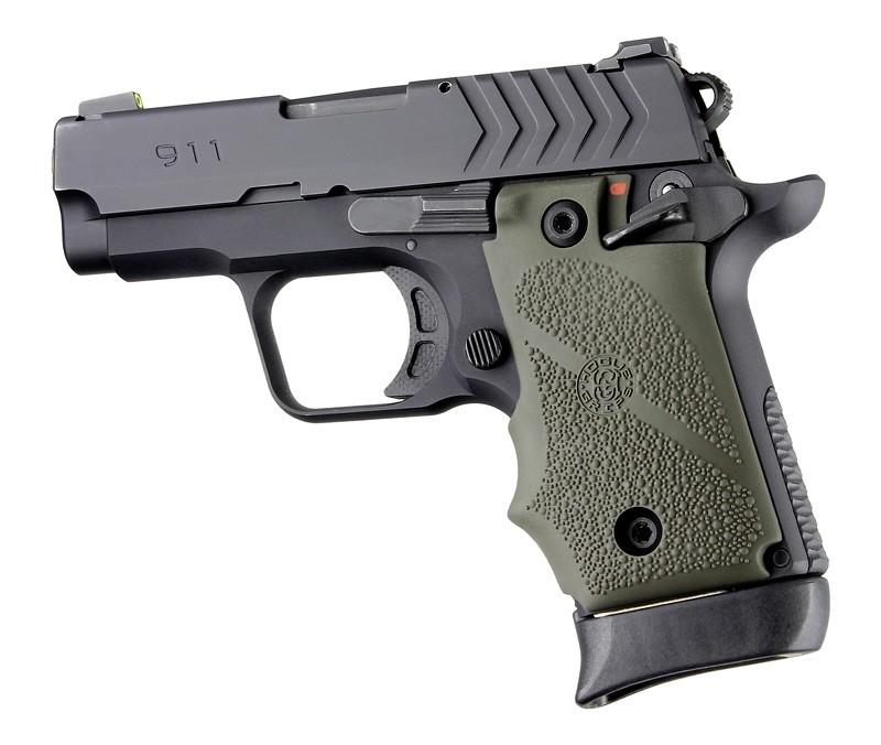 Hogue Ambi Safety Rubber Grip for Springfield Armory 911- OD Green-img-1