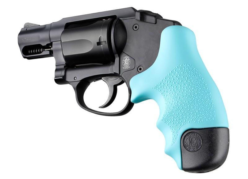 Hogue 60024 Rubber Tamer Grip Aqua for S&W J Frame Round Butt