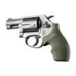 S&W J Frm Rd Butt Cent/Metal Bdygrd Rbr Bantam Style Grip ODG