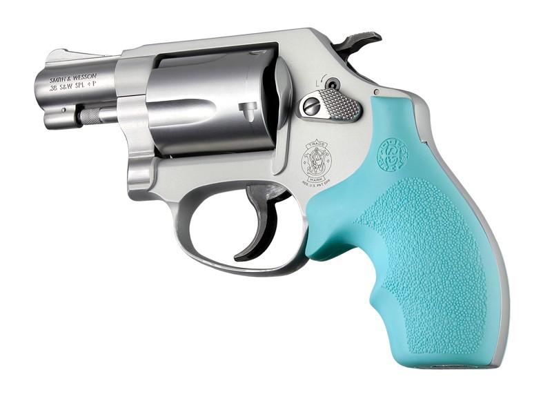 Hogue Rubber Grip for S&W J Frame Round Butt Bantam Aqua Md: 61004