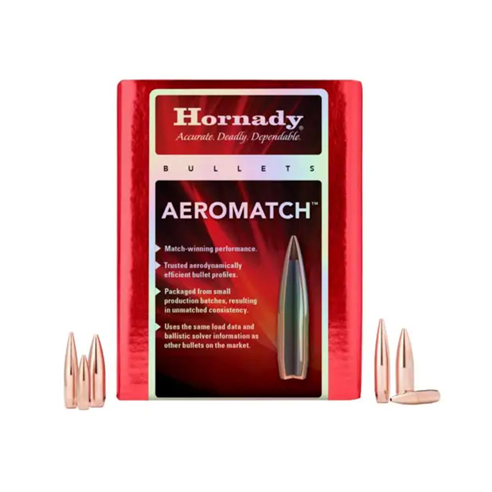 Hornady Aeromatch Rifle Bullets 6.5MM .264 140 GR HHB (1-8") 100 RDS