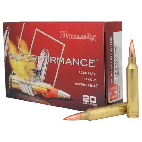 Hornady 7mm Rem Mag 162gr SST Superformance – Proven 7mm Remington Magnum Hunting Ammo, 3030 fps, 20 Rounds