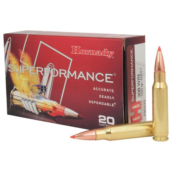 Hornady 308 Win 150gr SST Superformance – Proven .308 Winchester Hunting Ammo, 3000 fps, 20 Rounds