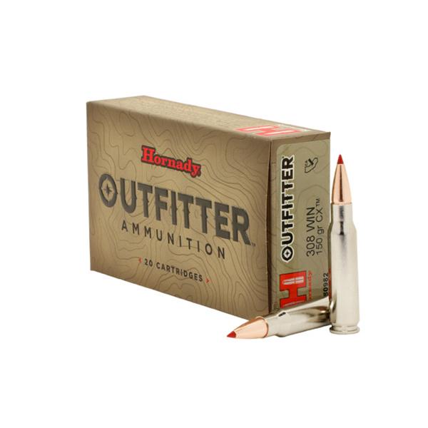 Hornady 308 Win 150gr CX Outfitter – Proven .308 Winchester Hunting Ammo, 2800 fps, 20 Rounds