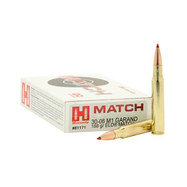 Hornady 30-06 168gr ELD Match M1 Garand – Proven .30-06 Springfield Match Ammo, 2710 fps, 20 Rounds