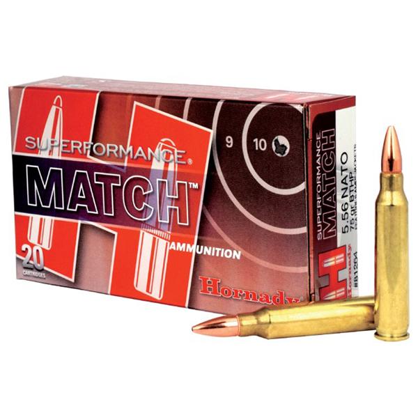 Hornady 5.56 NATO 75gr BTHP Match – Proven 5.56x45mm NATO Match Ammo, 2910 fps, 20 Rounds