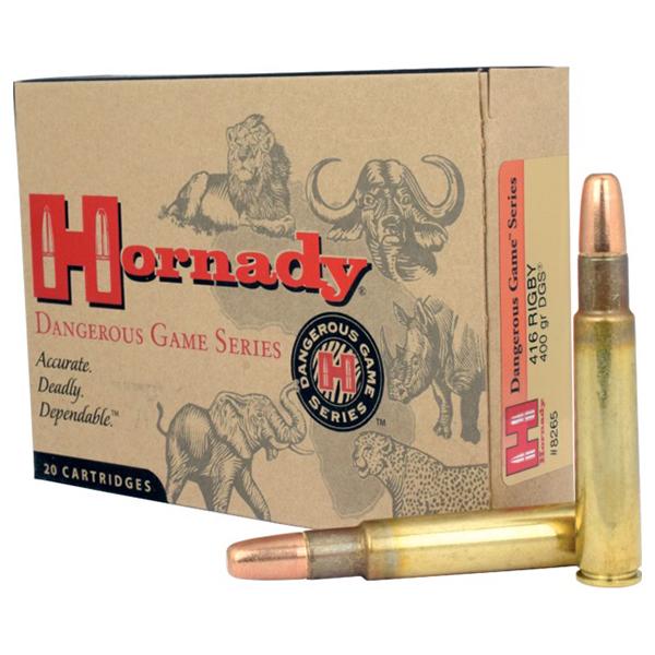 Hornady Dangerous Game Rifle Ammunition .416 Rigby 400 Gr DGS 2415 FPS 20/Ct