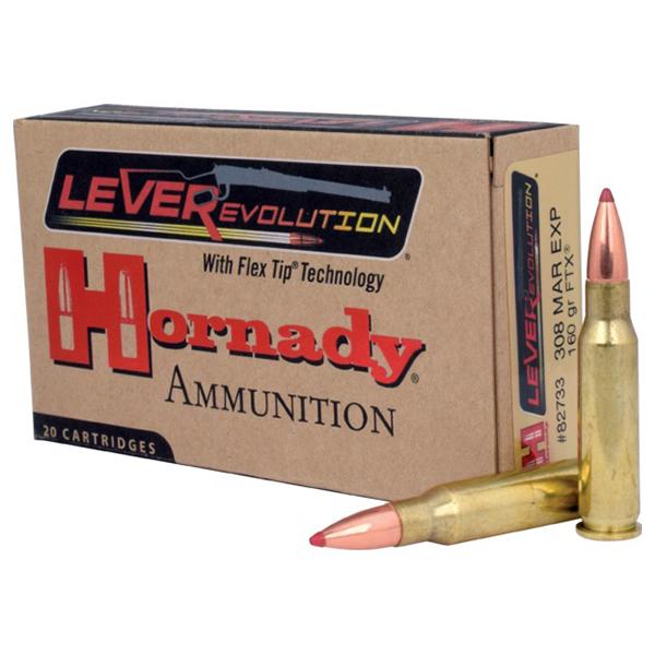 Hornady 308 Marlin 160gr FTX – Proven .308 Marlin Express Lever Action Hunting Ammo, 2660 fps, 20 Rounds