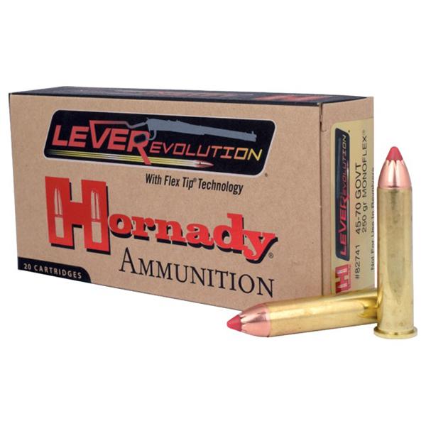 Hornady 45-70 Govt 250gr MonoFlex – Proven .45-70 Government Lever Action Hunting Ammo, 2025 fps, 20 Rounds