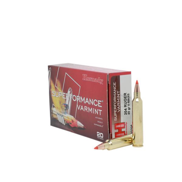 Hornady 204 Ruger 40gr V-MAX – Proven .204 Ruger Varmint Ammo, 3900 fps, 20 Rounds