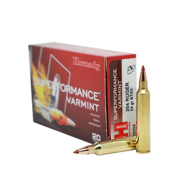 Hornady 204 Ruger 24gr NTX – Proven .204 Ruger Varmint Ammo, 4400 fps, 20 Rounds