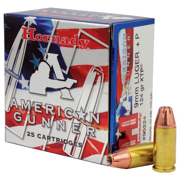 Hornady 9mm +P 124gr XTP – Proven 9mm Luger +P Defense Ammo, 1175 fps, 25 Rounds