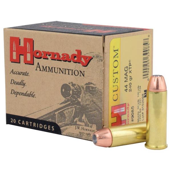 Hornady 44 Mag 240gr XTP – Proven .44 Remington Magnum Defense & Hunting Ammo, 1350 fps, 20 Rounds