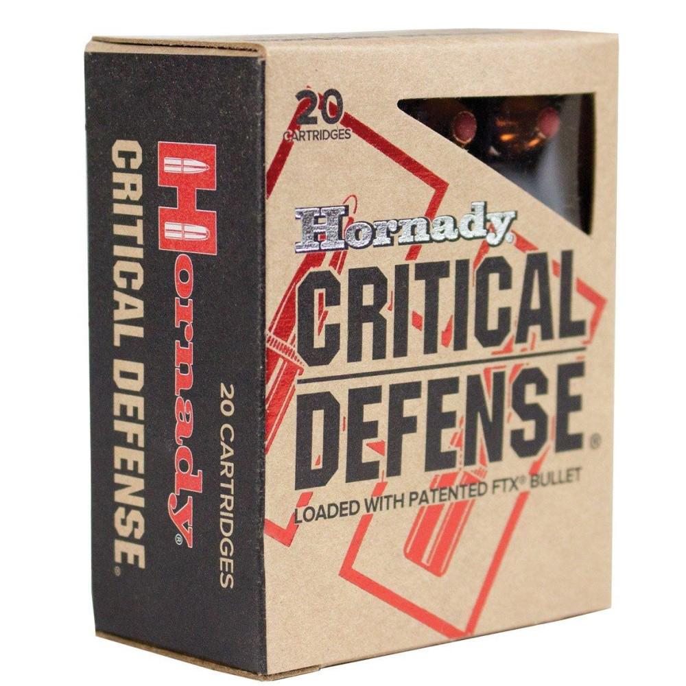 Hornady 45 Auto 185gr FTX Critical Defense – Proven .45 ACP Self-Defense Ammo, 900 fps, 20 Rounds