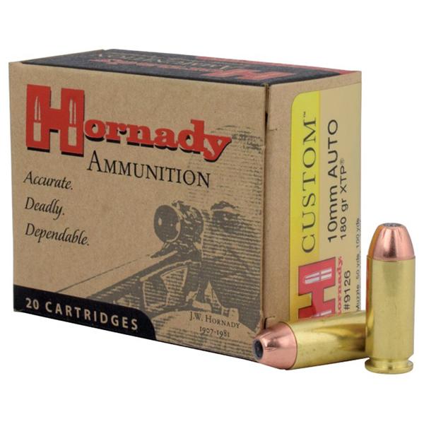 Hornady 10mm 180gr XTP – Proven 10mm Auto Defense & Hunting Ammo, 1275 fps, 20 Rounds