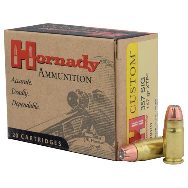 Hornady 357 Sig 147gr XTP – Proven .357 SIG Defense Ammo, 1225 fps, 20 Rounds