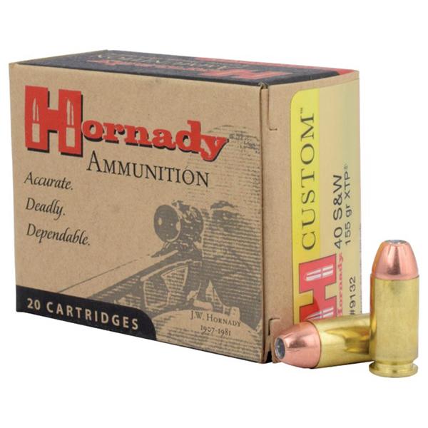 Hornady 40 S&W 155gr XTP – Proven .40 S&W Defense & Hunting Ammo, 1180 fps, 20 Rounds