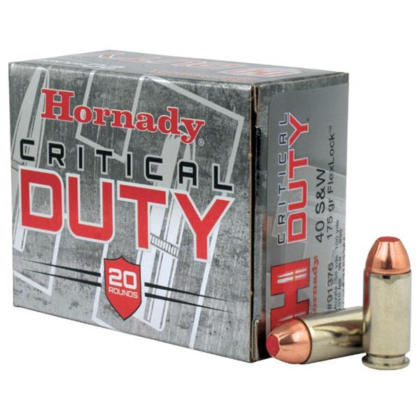 Hornady 40 S&W 175gr FlexLock – Proven .40 S&W Duty & Defense Ammo, 1010 fps, 20 Rounds