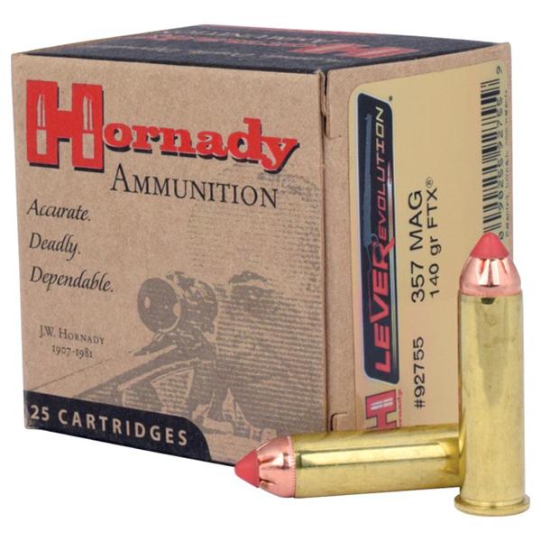 Hornady 357 Mag 140gr FTX – Proven .357 Magnum Lever Action Hunting Ammo, 1440 fps, 25 Rounds