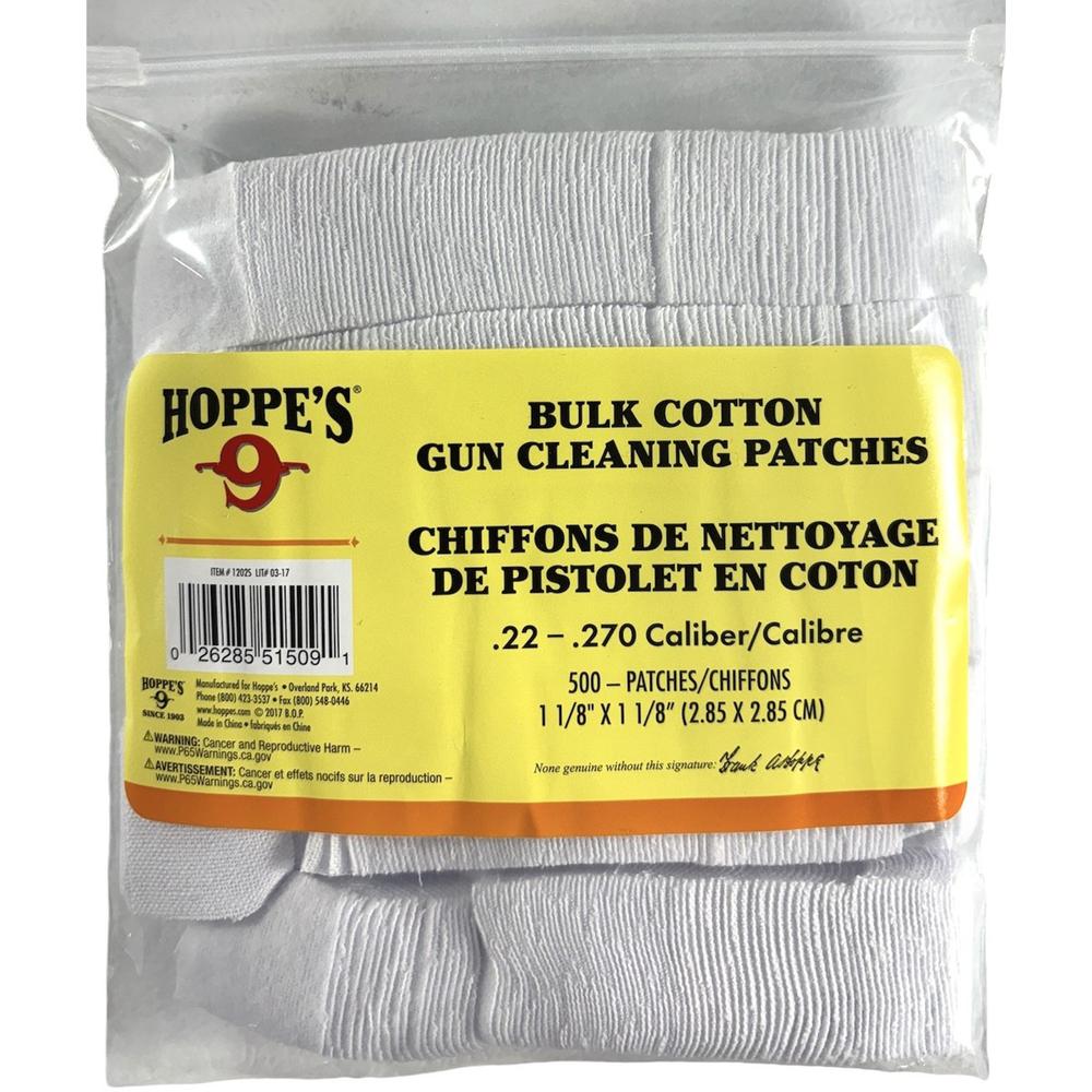 Hoppes .22-.270 Cal Gun Cleaning Patches 1-1/8" 500/ct