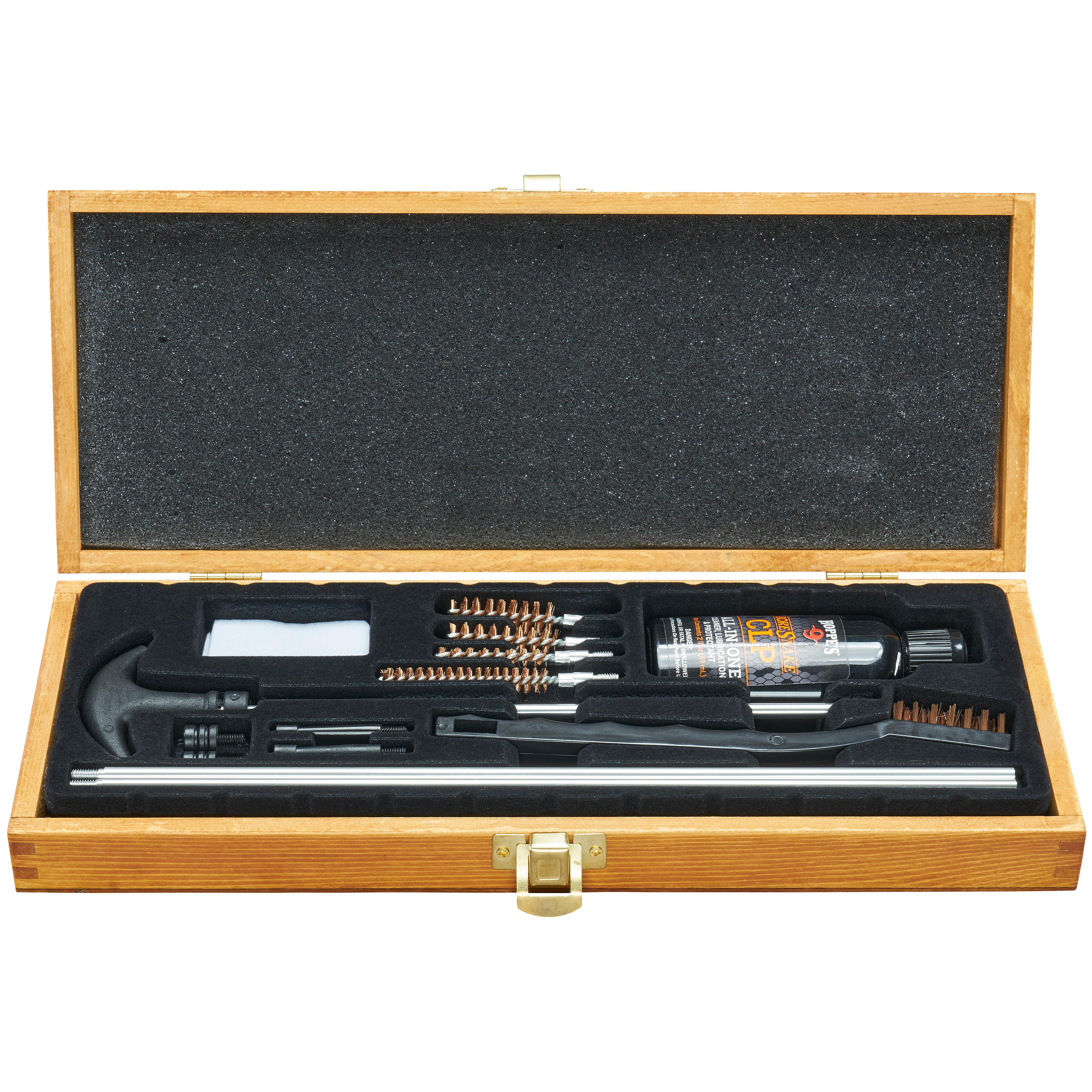 Hoppe's Wood Box CLP Cleaning Kit with Brushes, Jags, and Patches