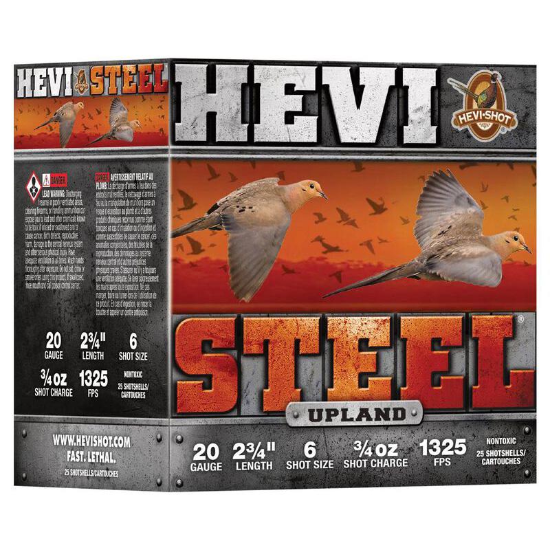 HEVI-Shot HEVI-Steel Upland Shotshell 20ga 2-3/4 1oz 1325 fps #6 25/ct
