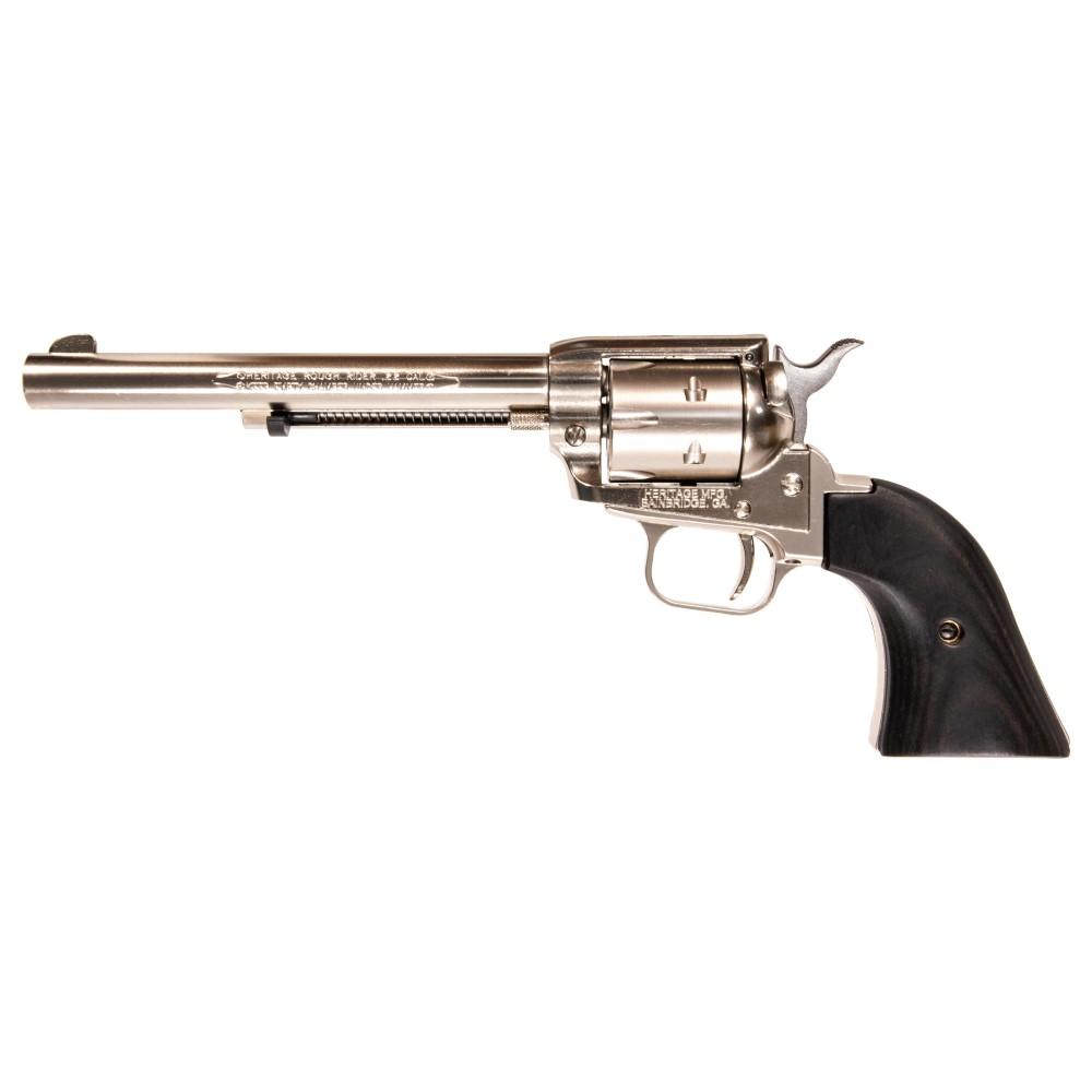 Heritage Rough Rider Revolver .22 LR 6rd Capacity 6.5" Barrel Silver Nickel with Black Grips
