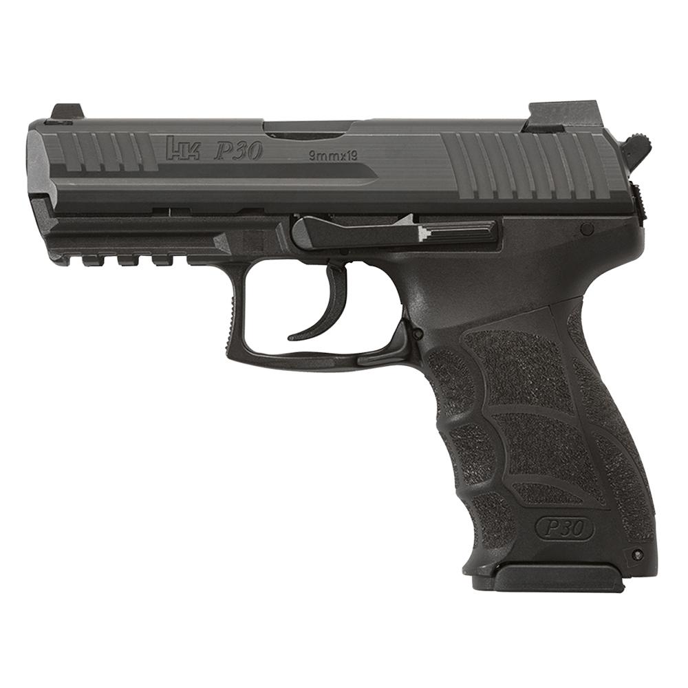 Versatile HK 81000107 P30 V3 9mm Handgun: 17-Round Capacity, Rear Decocking, Interchangeable Backstrap, Picatinny Rail, Corrosion-Proof Polymer Frame, Nitro-Carburized Steel Slide