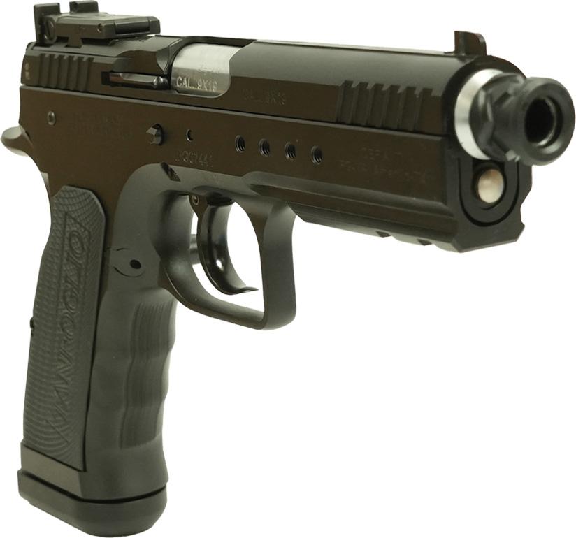 IFG Tanfoglio Defiant Tactical Pro Handgun 9mm Luger 17(1)&20(1)rd Magazines 4.9" Threaded Barrel OR Black