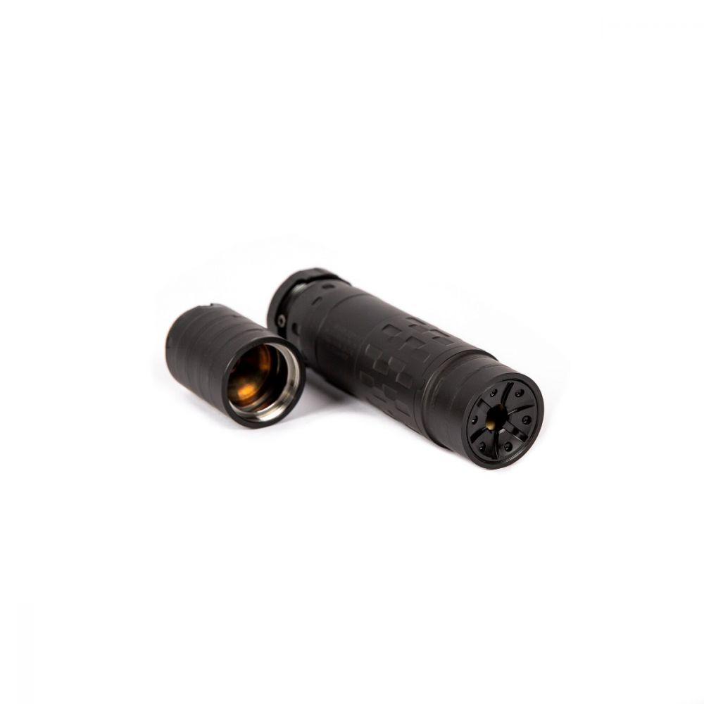 SilencerCo Omega 36M Rifle Suppressor 5.7x28mm to 9mm Luger/ 5.56 NATO to .338 LPM Stainless Steel/Titanium