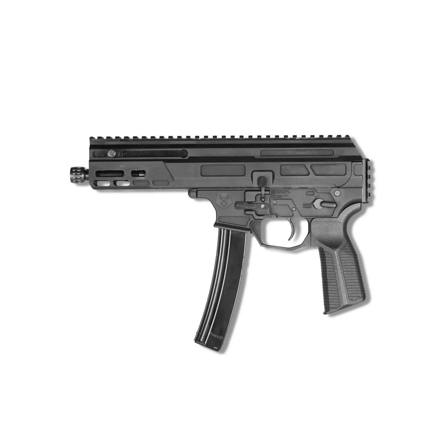 Matador Arms MAT-9K Roller Pistol 9MM Luger 30RD Magazine 5.5 Barrel H&k Magazine Compatible Black