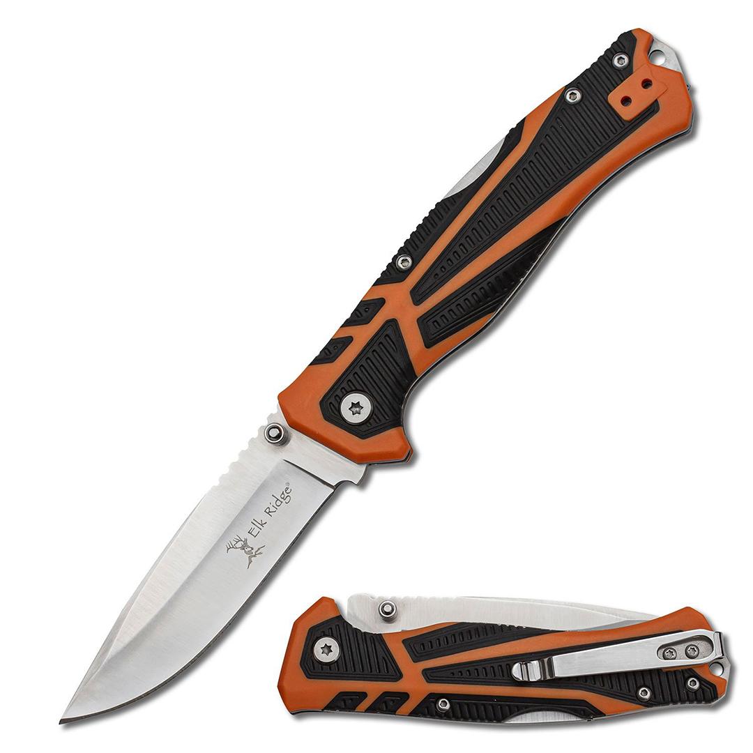 Master Cutlery Elk Ridge Trek Folding Knife 3 1/2 Blade Orange and-img-0