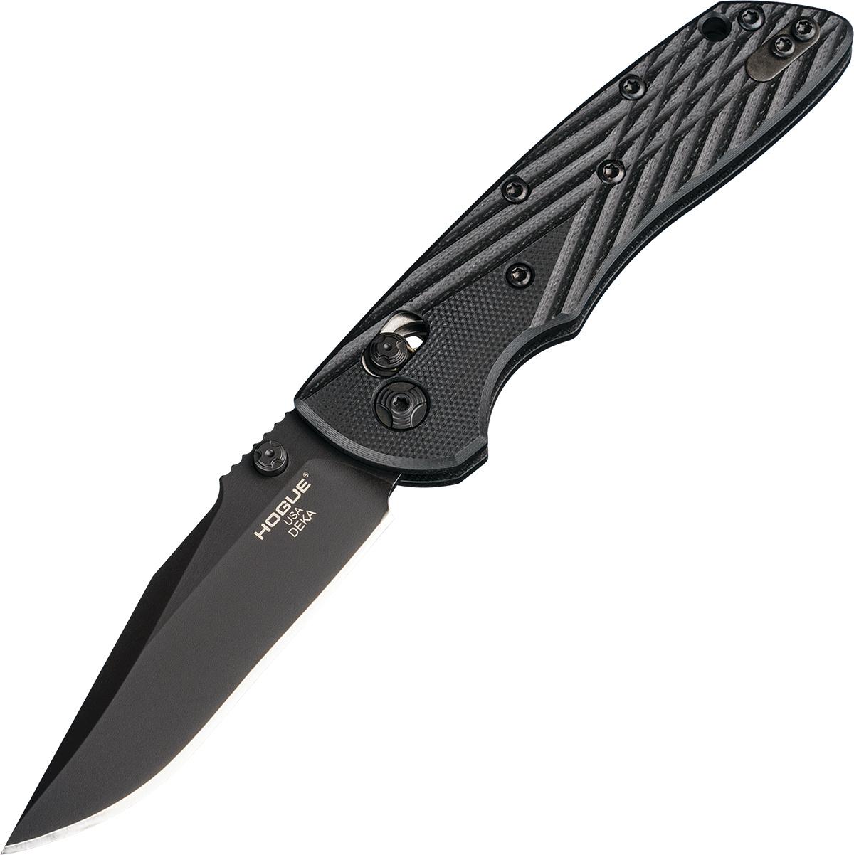 Hogue Deka 3.25 ABLE Lock Folder Clip Point Blade Blk Finish G-10 - Solid-img-0