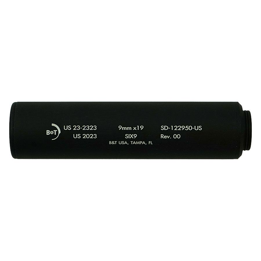 B&T SD-122950-US Six9 Wipe Suppressor 9mm Luger Black
