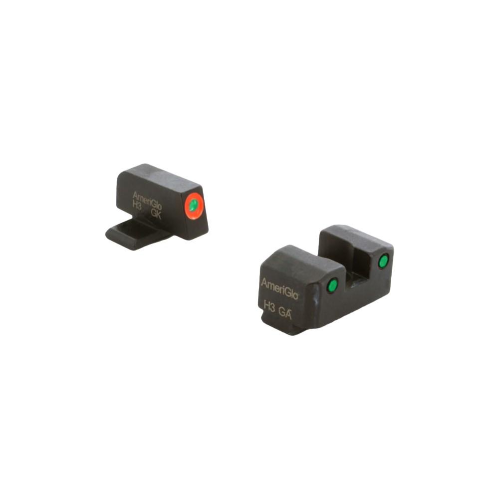 AmeriGlo XD-816 Trooper Tritium Sight Set Green/Orange for Springfield XD - Ameriglo
