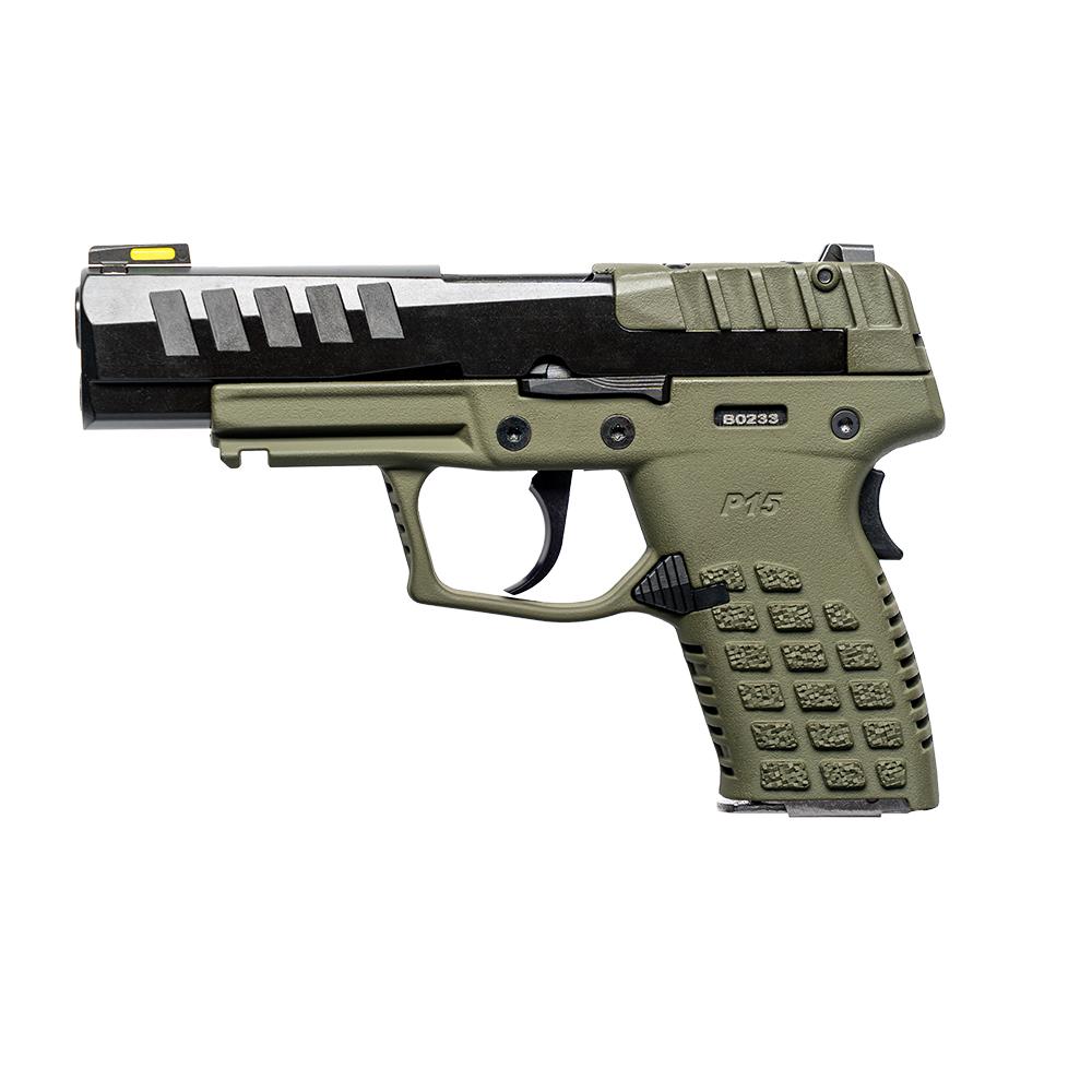 Kel-Tec CA Compliant P15 Handgun 9mm Luger 10rd Magazine 4" Barrel Black Side/OD Green Grip