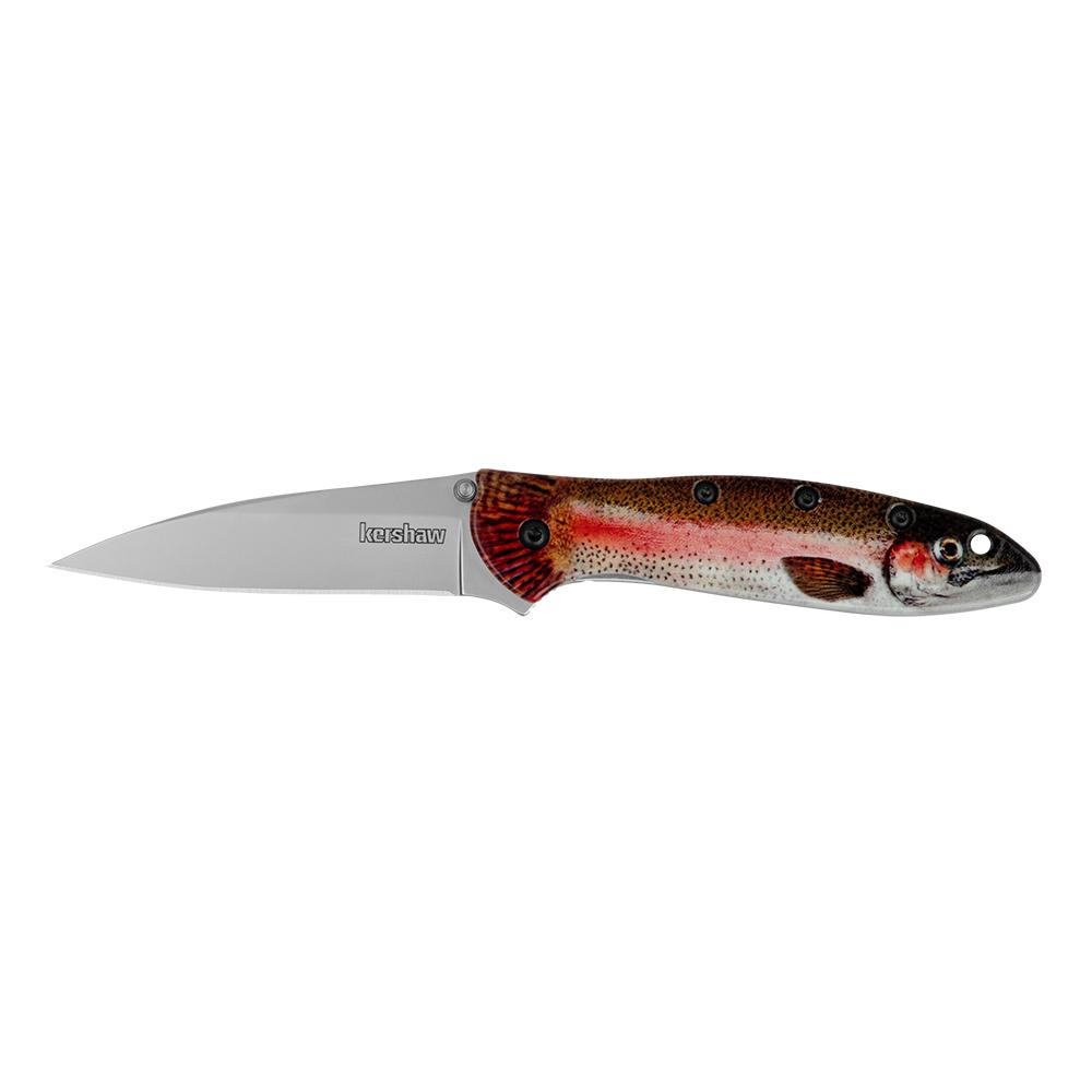 Kershaw 1660TROUT Leek EDC 3" 14C28N Steel Blade, Rainbow Trout Handle - Kershaw - DROP POINT for sale at TheGunDock