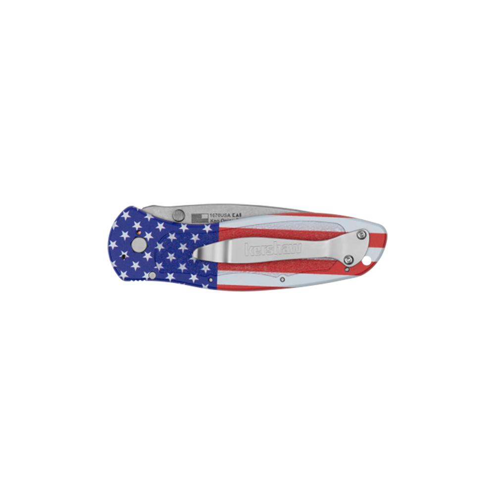 Kershaw Blur Folding Knife 3-2/5" Drop Point Blade USA Flag