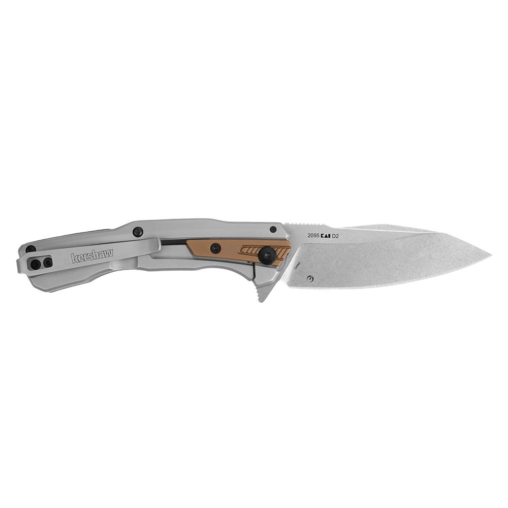 Kershaw 2095 Endgame Folding Knife, 3.25" D2 Blade, Bronze/Silver Handle